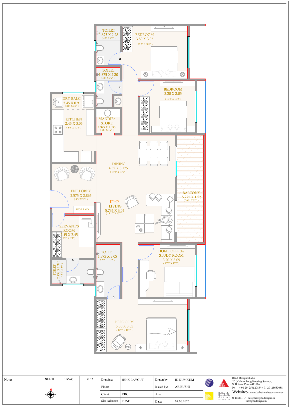 4 BHK floor plan